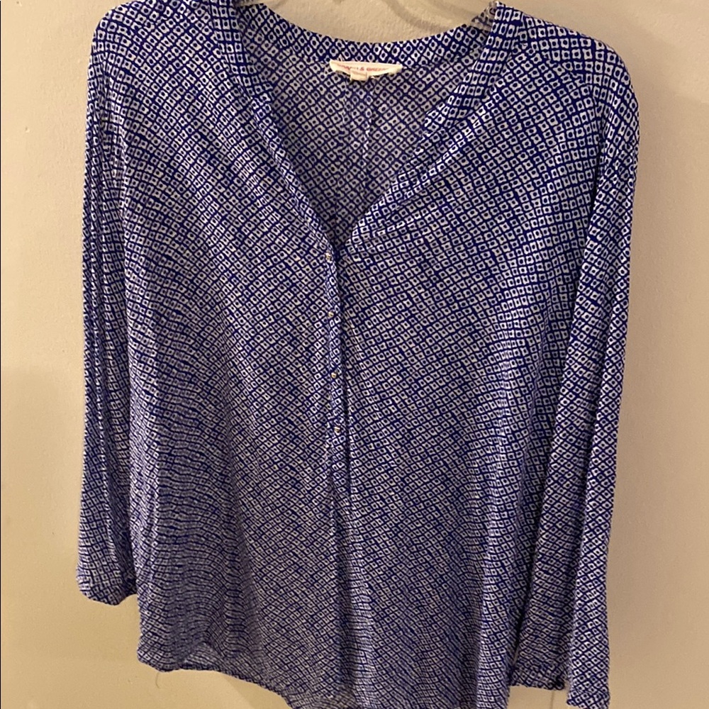 Blue Patterned Women's Top